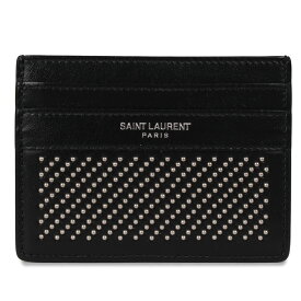 SAINT LAURENT PARIS CARD CASE サンローラン パリ パスケース カードケース ID 定期入れ メンズ 本革 スタッズ ブラック 黒 3759490VGUE