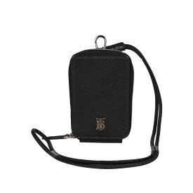 【最大1000円OFFクーポン配布中】 BURBERRY GRAINY LEATHER CARD CASE LANYARD バーバリー 財布 小銭入れ コインケース カードケース メンズ レディース ラウンドファスナー イタリア製 ブラック ブラウン 黒 115981