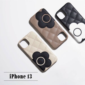 MARY QUANT PU QUILT LEATHER BACK CASE }[Ng iPhone 13 P[X X}zP[X g fB[X }N ubN x[W  IP13-MQ03