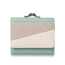 【最大1000円OFFクーポン配布中】 MERCURYDUO TRICO COLOR MINI WALLET マーキュリーデュオ 財布 三つ折り レディース がま口 アイボリー グレージュ ライト ブルー ミント ラベンダー MER-90150W