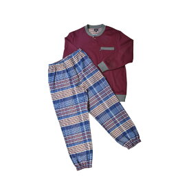 NEWYORKER HOME HENRY NECK PAJAMAS ニューヨーカーホーム ルームウェア メンズ 部屋着 パジャマ セットアップ ナイトウェア メンズ 長袖 ヘンリーネック ネイビー ワイン レッド 0640-95