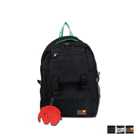 DOMDOM FRONT FLAP DAYPACK ドムドム リュック バッグ バックパック ポップンドム メンズ レディース 30L 大容量 ブラック マルチ 黒 DM027