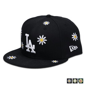 NEW ERA 59FIFTY MLB Flower Embroidery ニューエラ キャップ 帽子 ドジャース ヤンキース アスレチックス メンズ レディース ブラック ネイビー ダーク グリーン 黒 137511