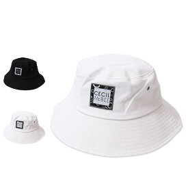 【最大1000円OFFクーポン配布中】 CECIL McBEE green BUCKET HAT セシルマクビーグリーン バケットハット 帽子 ゴルフウェア オールオーバー レディース ブラック ホワイト 黒 白 CGS2347HT