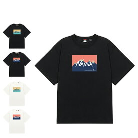 NANGA JERRY UKAI ECO HYBRID NANGA LOGO TEE ナンガ Tシャツ 半袖 ジェリーウカイ エコハイブリッド ナンガロゴティー メンズ レディース コラボ 限定 30周年記念 ブラック ホワイト 黒 白 NW2411-1G805-C