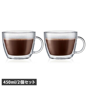 bodum BISTRO �{�_�� �}�O�J�b�v �_�u���E�H�[���}�O 2�_�Z�b�g 450ml �y�� �ۉ� �ۗ� �N���A 10608-10 ��̓�