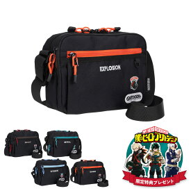 OUTDOOR PRODUCTS Shoulder アウトドアプロダクツ ショルダーバッグ バッグ メンズ レディース 2.3L 僕のヒーローアカデミア ななめ掛け 軽量 コラボ 限定 缶バッチ付き グレー ブルー オレンジ ODHA01
