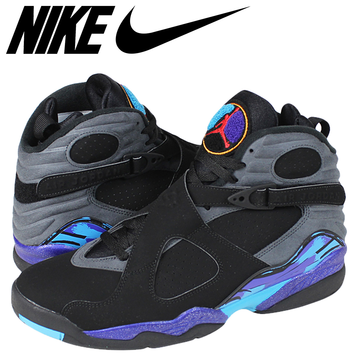 Nike NIKE Air Jordan sneakers AIR JORDAN 8 RETRO AQUA Air Jordan retro 8 Aqua 305381-025 black mens