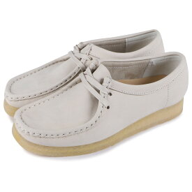 【最大1000円OFFクーポン配布中】 【訳あり】 【BOX破損】 Clarks WALLABEE クラークス ワラビー ブーツ レディース ホワイト 白 26165560 【返品不可】