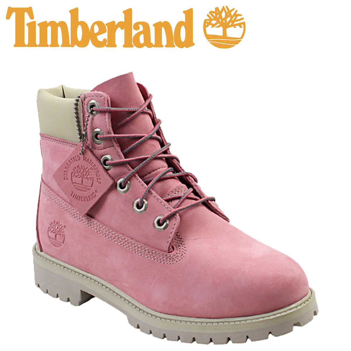 pink timberlands junior