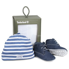 【最大1000円OFFクーポン配布中】 Timberland INFANT CRIB BOOTIES CAP SET ティンバーランド ブーツ シューズ キャップ 帽子 ニット帽 セット キッズ ベビー ギフト ネイビー A1LU3