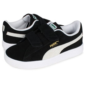 【最大1000円OFFクーポン配布中】 PUMA SUEDE CLASSIC 21 V PS プーマ スウェード クラシック スニーカー キッズ スエード ベルクロ ブラック 黒 380563-01