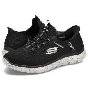 【最大1000円OFFクーポン発行中】 SKECHERS SLIP-INS WATERPROOF SUMMITS CORBOS スケッチャーズ スリップインズ ウォータープルーフ サミット コルボス ハンズフリー スニーカー メンズ 防水 軽量 ブラッ