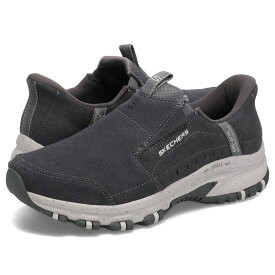 【最大1000円OFFクーポン発行中】 SKECHERS SLIP-INS HILLCREST CEDAR ROOT スケッチャーズ スリップインズ ヒルクレスト シダー ルート スニーカー スリッポン メンズ グレー 237750