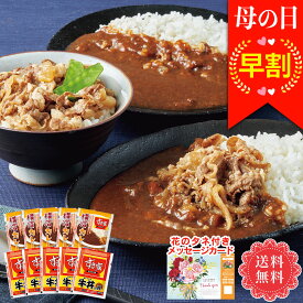 母の日 早割 プレゼント ギフト 2024 メッセージカード付き 送料無料 「すき家」あいがけ牛カレー（牛丼の具と横濱カレー） 「SG5C5」 グルメ カレー すき屋 牛丼 電子レンジ 湯せん 簡単 便利 すき家牛丼の具 すき家横濱カレー 詰合せ