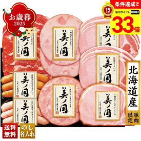 【楽天スーパーセール最大33倍】 お歳暮 御歳暮 早割 冬ギフト 帰歳暮 ギフト プレゼント 送料無料 ギフト 2025 日本ハム 北海道 プレミアム 美ノ国 「UKH-48」 肉 肉加工品 ハム 日本ハム ブランドハム 北海道産 ロースハム ステーキ ロース生ハム ウインナー