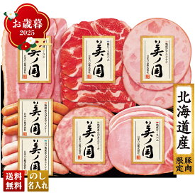 お歳暮 御歳暮 早割 冬ギフト 帰歳暮 ギフト プレゼント 送料無料 ギフト 2025 日本ハム 北海道 プレミアム 美ノ国 「UKH-38」 肉 肉加工品 ハム 日本ハム ブランドハム 北海道産 ロースハム ベーコン 生ハム ウインナー