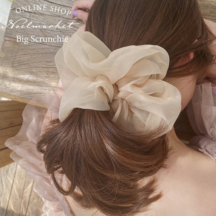 楽天市場 シュシュ 大人 ビッグシュシュ 大 大きめ ヘアゴム 大人 オーガンジー おしゃれ 黒 艶 上質 シンプル ヘアアクセ ヘアアクセサリー 結婚式 デイリー カジュアル オフィス 女性 可愛い 母の日 誕生日 プレゼント ギフト Noelmarket