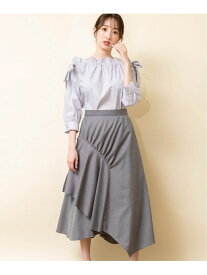 【SALE／80%OFF】ギャザーデザインスカート Noela ノエラ スカート ロング・マキシスカート ベージュ ブラック グレー【RBA_E】[Rakuten Fashion]