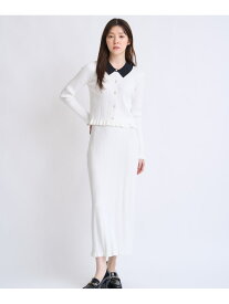 襟付きニットセットアップ Noela ノエラ ワンピース・ドレス ワンピース ネイビー ホワイト【先行予約】*【送料無料】[Rakuten Fashion]