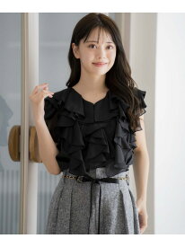 【SALE／30%OFF】ラッフルフリルブラウス Noela ノエラ トップス シャツ・ブラウス ブルー ホワイト ブラック【RBA_E】【送料無料】[Rakuten Fashion]