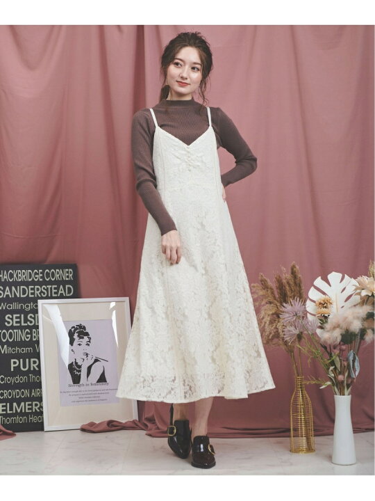 楽天市場】【SALE／60%OFF】リブニット×キャミワンピースセット Noela  