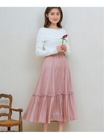 【SALE／70%OFF】シャイニーフリル切替スカート Noela ノエラ スカート ロング・マキシスカート ピンク ホワイト パープル【RBA_E】【送料無料】[Rakuten Fashion]