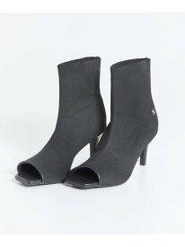 【SALE／80%OFF】オープントゥニットブーツ Noela ノエラ シューズ・靴 ブーツ ブラック ベージュ【RBA_E】[Rakuten Fashion]
