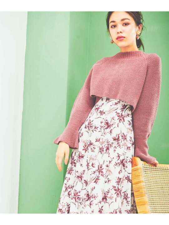 楽天市場 Sale 40 Off ニットレイヤード花柄ワンピ Noela ノエラ ワンピース ワンピースその他 ピンク ブルー ベージュ Rba E 送料無料 Rakuten Fashion Noela ノエラ