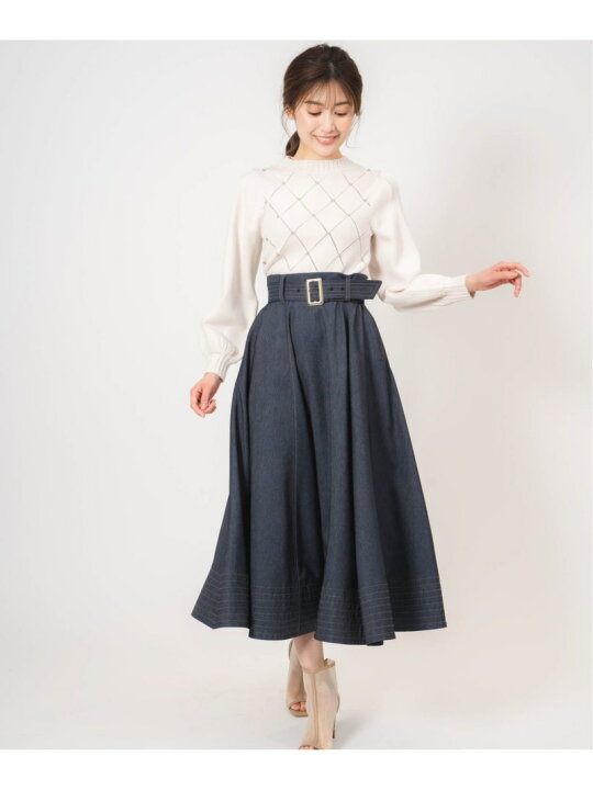 楽天市場】【SALE／50%OFF】ステッチデニムフレアスカート Noela 