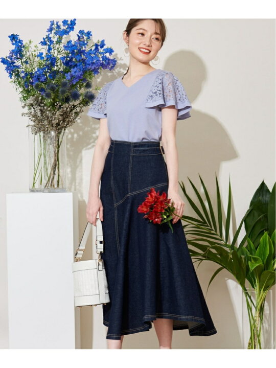 楽天市場】【SALE／60%OFF】アシメフレアハイウエストデニムスカート  