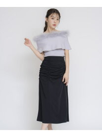 【SALE／80%OFF】パッカリングサテンナロースカート Noela ノエラ スカート ロング・マキシスカート ブラック グリーン ベージュ【RBA_E】[Rakuten Fashion]