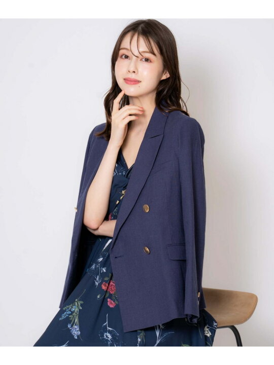 楽天市場】【SALE／70%OFF】リネンゴールドボタンダブルジャケット 
