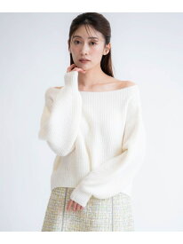 【SALE／30%OFF】2WAYオフショルニット Noela ノエラ トップス ニット ホワイト レッド ブルー【RBA_E】【送料無料】[Rakuten Fashion]