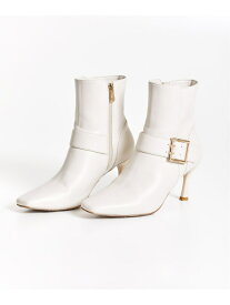 【SALE／60%OFF】バックルデザインショートブーツ Noela ノエラ シューズ・靴 ブーツ ホワイト ブラック ベージュ【RBA_E】【送料無料】[Rakuten Fashion]
