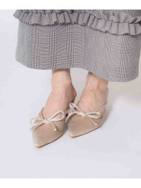 【SALE／60%OFF】リボンベロアミュール Noela ノエラ シューズ・靴 ミュール ブラウン ホワイト グリーン【RBA_E】【送料無料】[Rakuten Fashion]