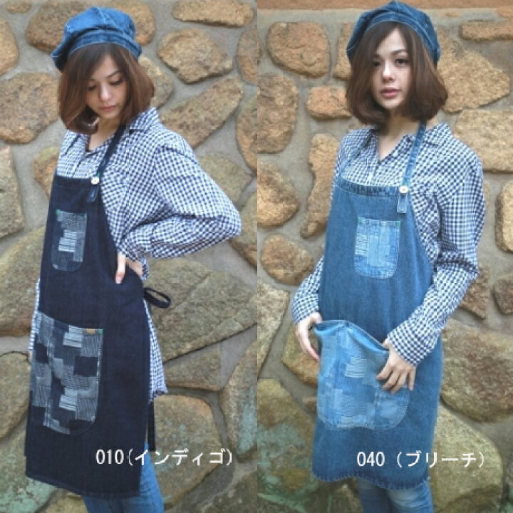 楽天市場】LoLoLavo（ロロラボ） デニムパッチワークエプロン おしゃれ 