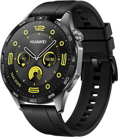 HUAWEI WATCH GT 4 46mm ゴルフナビ搭載 スマートウォッチ コース攻略 練習モード 最長14日間持続ロングバッテリー GNSS測位(GPS) カロリー管理 睡眠中呼吸乱れ検知 24時間健康管理 100種類以上の専門的ワークアウトコーチ iOS/Android対応 ブラック