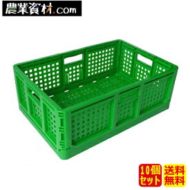 折りたたみコンテナ（緑）（10個セット）収納ボックス【安全興業】