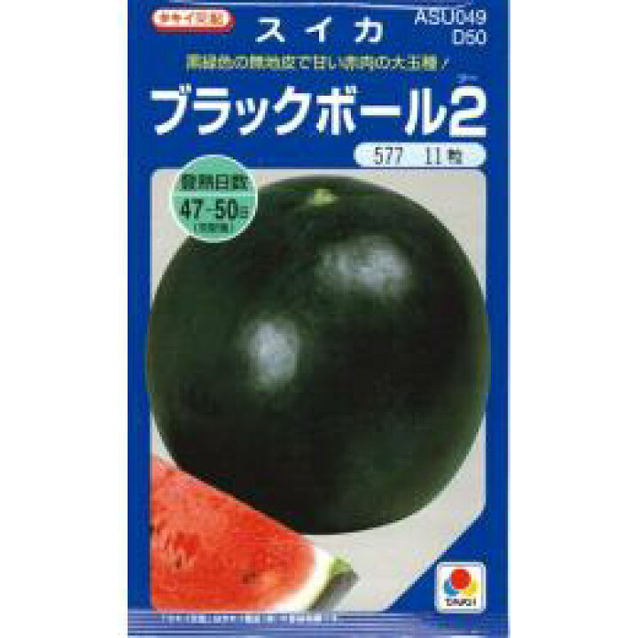 楽天市場 スイカ 種 ブラックボール2 小袋 Df 9粒 スイカの種 菜園くらぶ 家庭菜園の専門店