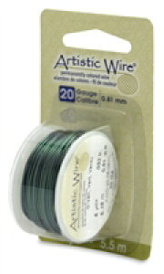 ★在庫処分半額セール★ アーティスティックワイヤー グリーン #20 線径 0.8mm 長さ 約5.5m Beadalon ワイヤークラフト ワイヤーアート ワイヤー編み ワイヤークロッシェ ハンドメイド 手芸 衣装