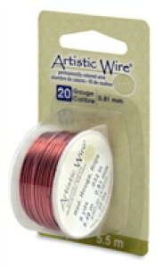 ★在庫処分半額セール★ アーティスティックワイヤー レッド #20 線径 0.8mm 長さ 約5.5m Beadalon ワイヤークラフト ワイヤーアート ワイヤー編み ワイヤークロッシェ ハンドメイド 手芸 衣装 ジ