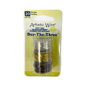 アーティスティックワイヤー Artistic Wire ビーダロン Beadalon【バイザスリ?#20(0.8)x約2.7M 3色セット】 お買い得 アウトレット品 3巻セット