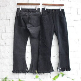 【ナナナナサーカ / 77circa】フリンジフレアデニムパンツ（ブラック）　circa make fringe denim pants　ccbs-02bk【送料無料】