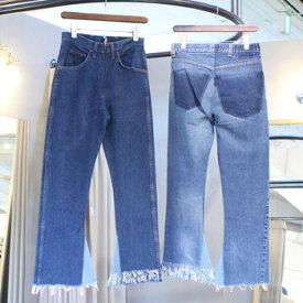 【ナナナナサーカ / 77circa】フリンジフレアデニムパンツ（ブルー）　circa make fringe denim pants【送料無料】