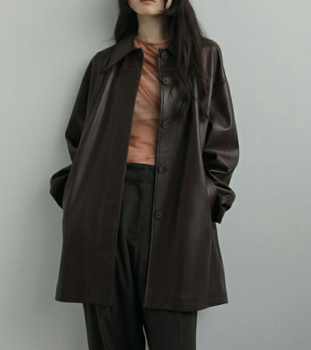 楽天市場】アンヌーク anuke エコレザーオーバージャケット Ecoleather 