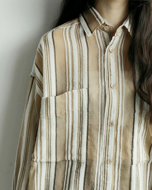 楽天市場】アンヌーク anuke シアーストライプシャツ Sheer Stripe 