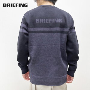 �ys30�z�y�u���[�t�B���O/BRIEFING�zMEN'S MERINO WOOL STRIPE LOGO CREWNECK KNIT�i�����Y�����m�E�[���X�g���C�v���S�N���[�l�b�N�j�b�g�j[BRG243M51]�y�L�����Z���ԕi�����s�z�ylet�z�yid�z