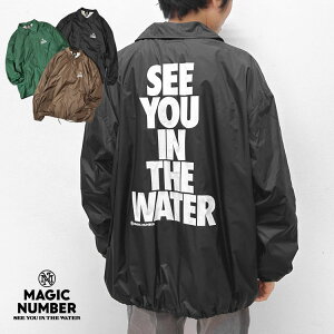 �ys40�z�y�}�W�b�N�i���o�[/MAGIC NUMBER�zSEE YOU IN THE WATER COACH JACKET�i�V�[���[�C���U�E�H�[�^�[�R�[�`�W���P�b�g�j[24AW-MN020]�y�L�����Z���ԕi�����s�z�ylet�z�yid�z