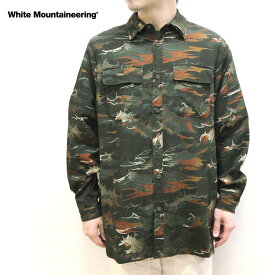 【s20】【ホワイトマウンテニアリング/White Mountaineering】WAVE CAMO W COLLAR WIDE SHIRT（ウェーブカモダブルカラーワイドシャツ）[WM2271105]【送料無料】【キャンセル返品交換不可】【let】【c500】【500円OFFクーポン利用可】